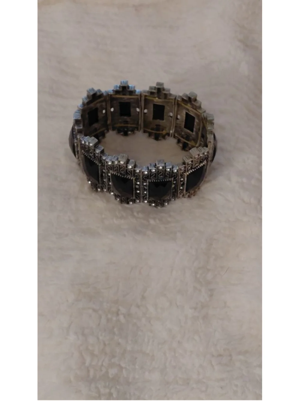 Women's Black & Silver Statement Bracelet One Size